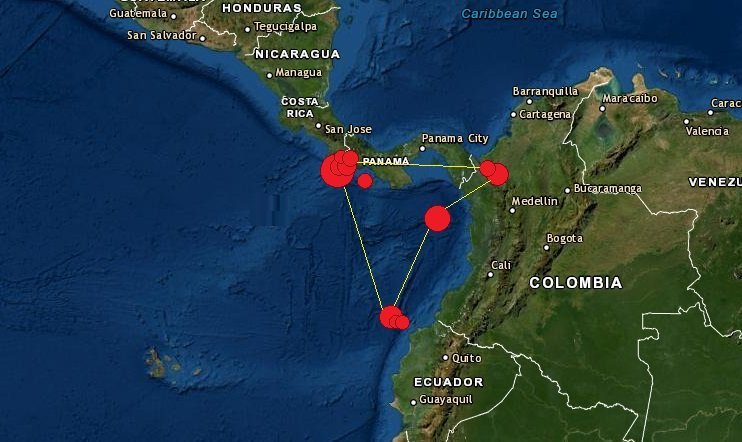 Sismos en Ecuador Colombia Panamá Costa Rica