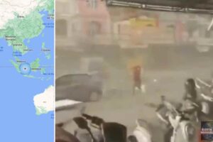 Tornado en Bekasi, Indonesia