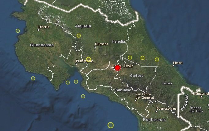 Sismo en San José, Costa Rica (EMSC)