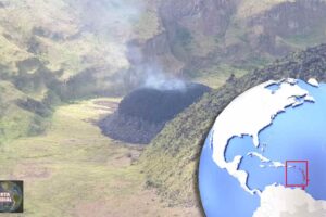 Alerta naranja cuando se forma un domo de lava en la base del volcán La Soufriere