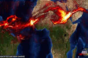 La nube tóxica del volcán caribeño envuelve la Tierra; llega a la India