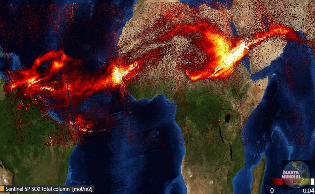 La nube tóxica del volcán caribeño envuelve la Tierra; llega a la India