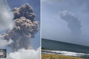 Potente erupción del volcán Soufrière en el Caribe tras 40 años inactivo