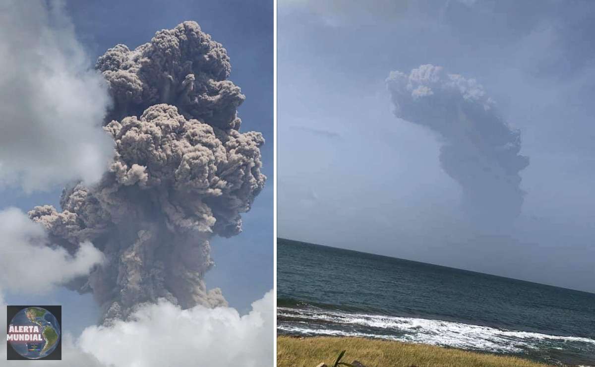 Potente erupción del volcán Soufrière en el Caribe tras 40 años inactivo