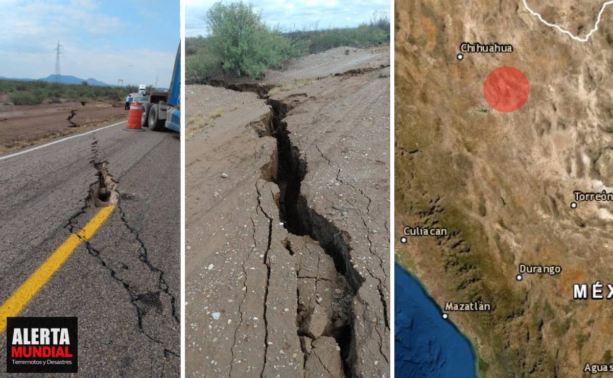 Se abre la tierra en México Aparece enorme grieta en carretera de Chihuahua
