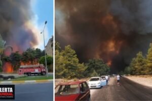 Momento aterrador de la llegada de los incendios a las áreas residenciales Turquía (VIDEOS)