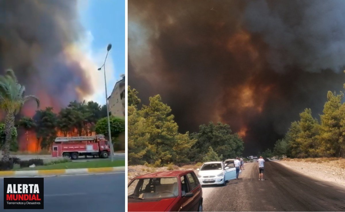 Momento aterrador de la llegada de los incendios a las áreas residenciales Turquía (VIDEOS)
