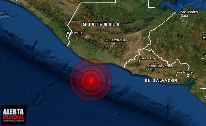 Un fuerte sismo se localiza en las costas de Escuintla, Guatemala