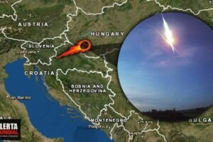 Todo el cielo se iluminó meteorito color verdoso con destellos explota sobre Croacia y Hungría