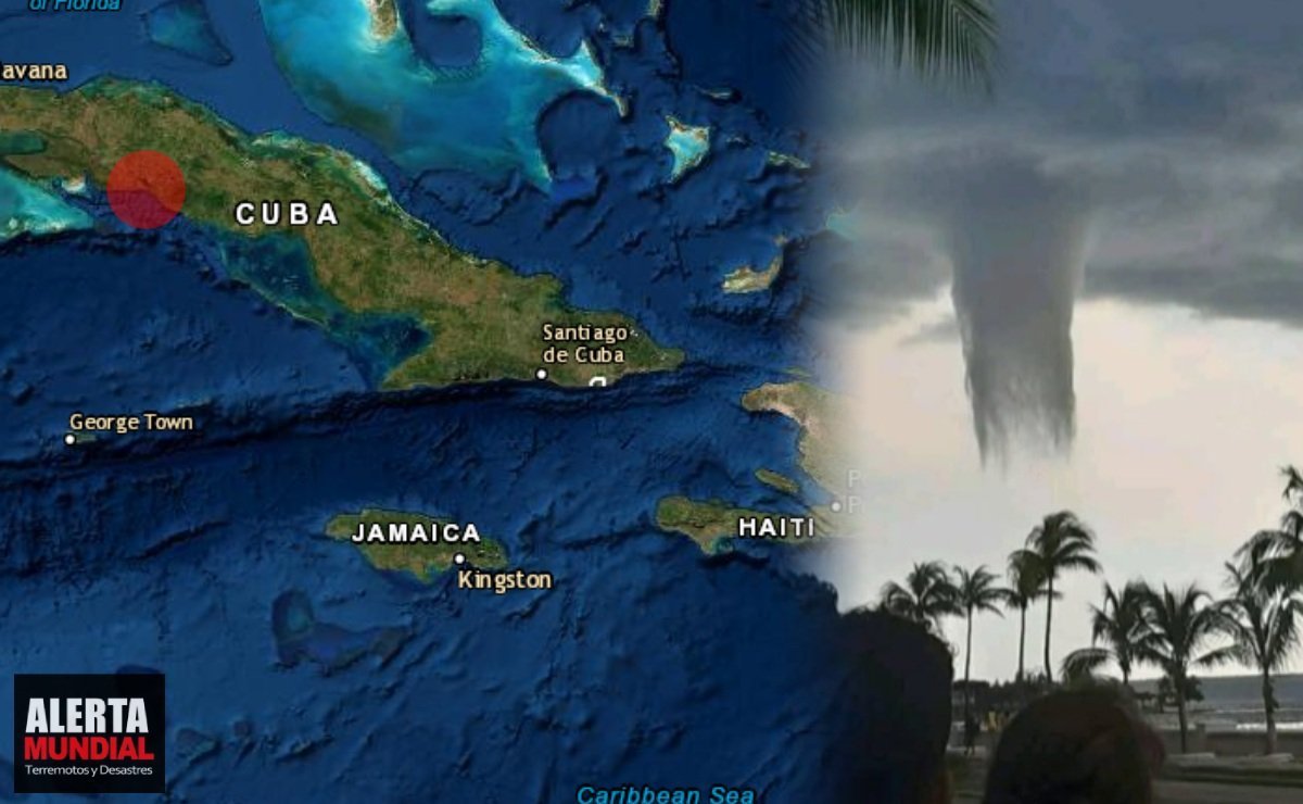 Tromba de agua 'rara' ominosa similar a un tornado aturde a Cuba