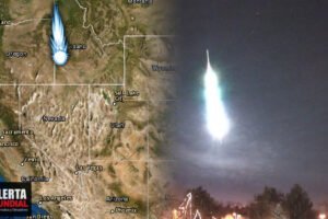 Enorme bola de fuego azul brillante estalla sobre Idaho de los Estados Unidos