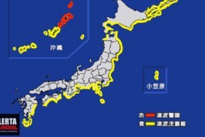 Advertencia de tsunami en Japón Evacuación inmediata a terreno elevado