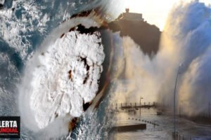 Olas de tsunami golpean Tonga después de la erupción de un gran volcán submarino