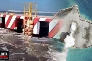 Olas de tsunami llegan a las costas mexicanas por erupción del volcán submarino