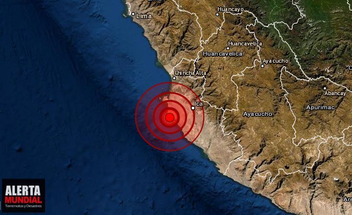 Fuerte temblor se percibe en Ica, Perú