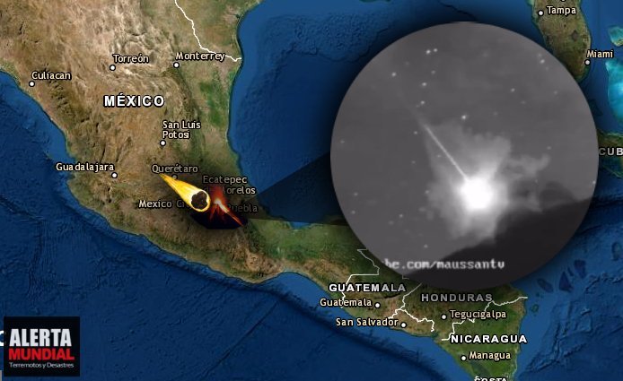 Enorme bola de fuego impacta en cráter del volcán Popocatépetl de México