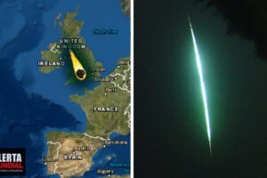 Una enorme bola de fuego VERDE explota con un estampido sónico sobre Gran Bretaña