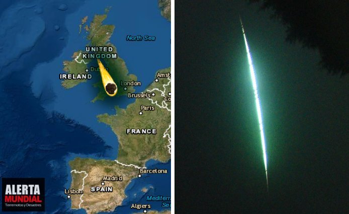 Una enorme bola de fuego VERDE explota con un estampido sónico sobre Gran Bretaña