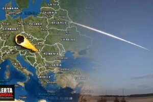 Bola de fuego como meteorito brillante ilumino durante 10 segundos sobre Hungría