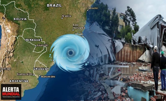 Ciclón extratropical con vientos huracanados balancea edificios y causa destrucción en Santa Catarina, Brasil