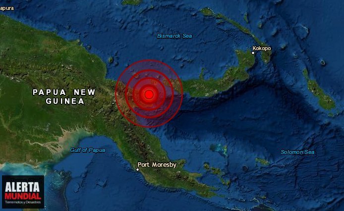 Sismo de magnitud 5.9 sacude a Papúa Nueva Guinea