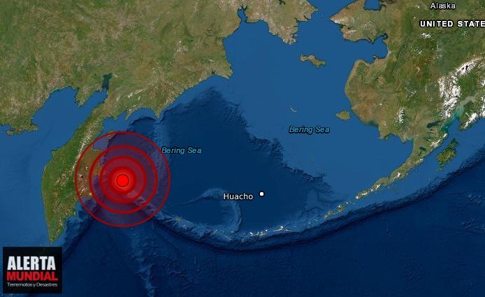 Fuerte sismo de magnitud 6.0 golpea cerca de Kamchatsk Staryy en Rusia
