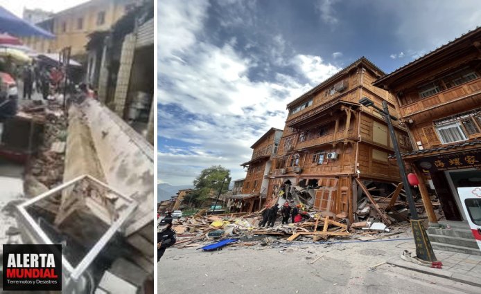 Nuevas Imágenes Al menos 30 victimas tras un fuerte TERREMOTO de magnitud 6.6 provocando destrucción como deslizamiento de tierra en la provincia de Sichuan, China