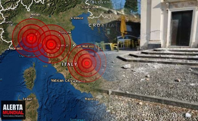 Sismos fuertes SACUDE varias partes de Italia ocasionando daños