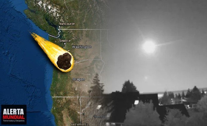 Una gigante bola de fuego ardió sobre el noroeste del Pacifico disparando a través del cielo