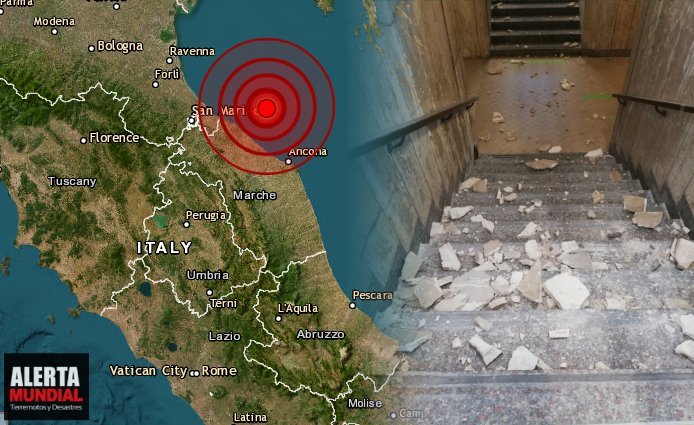 Escombros, daños en algunas zonas de Italia, tras un fuerte sismo (VIDEOS)