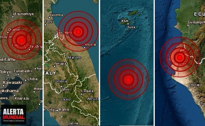 Noche de Terremotos en Nepal, Perú, Ecuador, Italia, Japón y Fiji