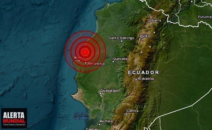 Fuerte temblor en Bahía de Caráquez, Ecuador