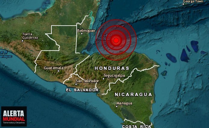Fuerte y largo sismo sacude el Caribe de Honduras