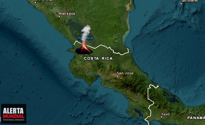 El volcán Rincón de la Vieja en Costa rica registró dos erupciones
