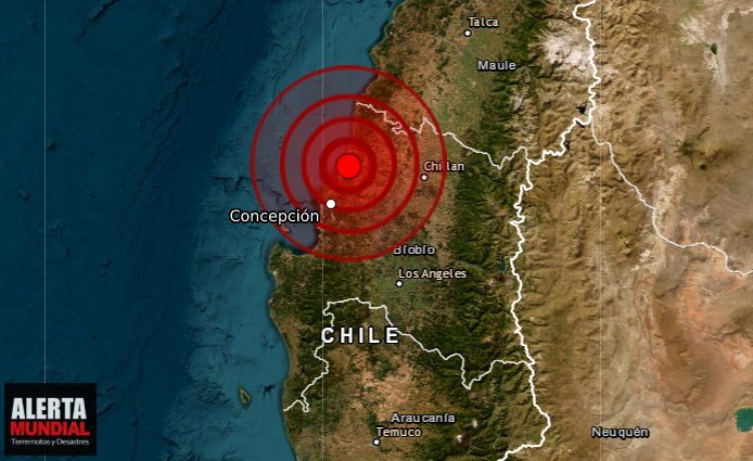 Fuerte sismo sacude la región de Bio Bio, Chile