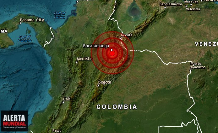 Un fuerte sismo profundo despierta a Santander, Colombia, esta madrugada