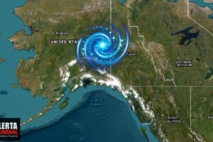 Aparece un misterioso espiral azul en el cielo nocturno de Alaska