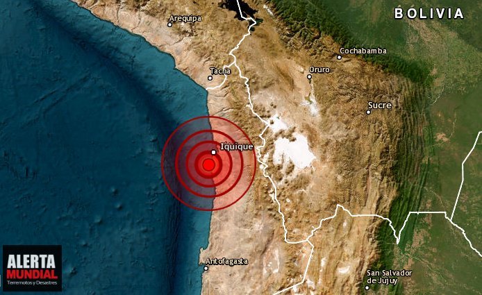 Un tremendo sismo sacude la región de Tarapaca, Chile, sentido ampliamente..