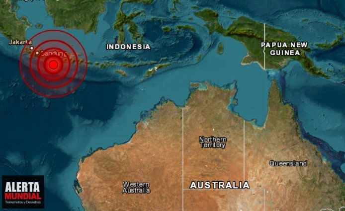 Fuerte sismo en la isla de Java, Indonesia - Sin reportes de víctimas