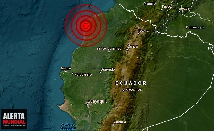 Fuerte sismo se registró en provincia costera de Esmeralda del Ecuador