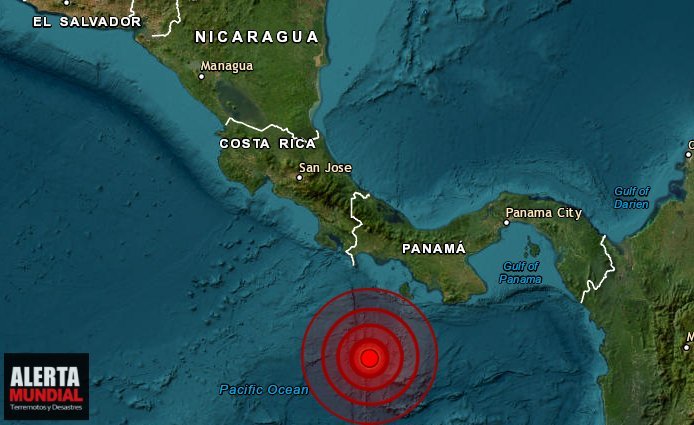 Fuerte sismo sacude el Pacifico de Panamá y Costa Rica