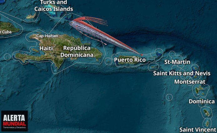 Apare el pez remo pez de los terremotos en una playa de Montecristi