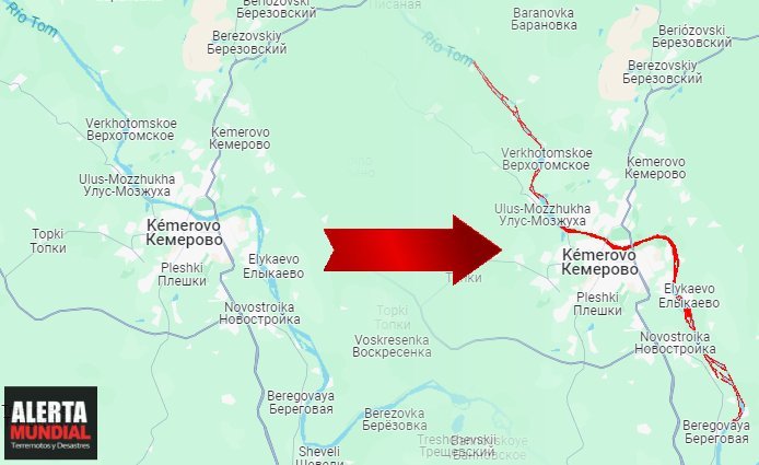 Un río en Rusia se tiñe de rojo como la sangre y los animales se niegan a entrar