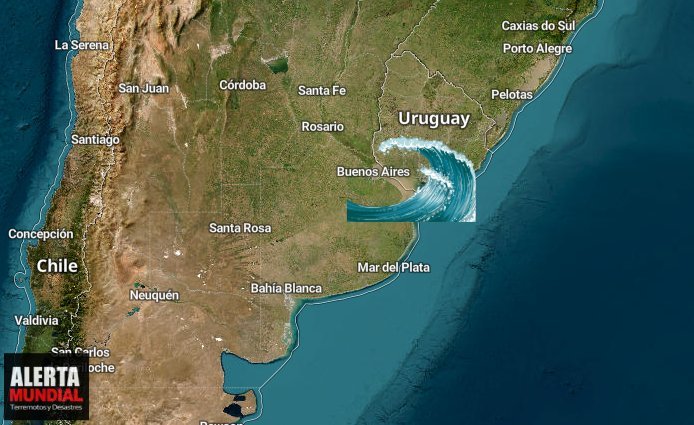 El mar se sale como 'mini-tsunami' en una playa de Buenos Aires, Argentina