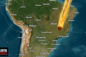 Camaras registran incendio en el cielo del noreste de brasil como bola de fuego con fuerte resplandor