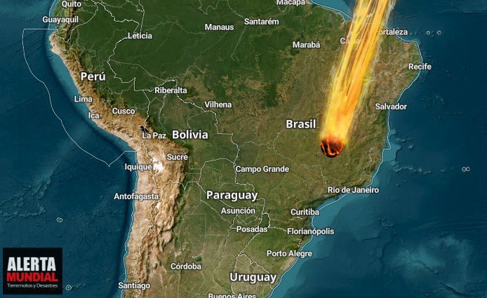 Camaras registran incendio en el cielo del noreste de brasil como bola de fuego con fuerte resplandor