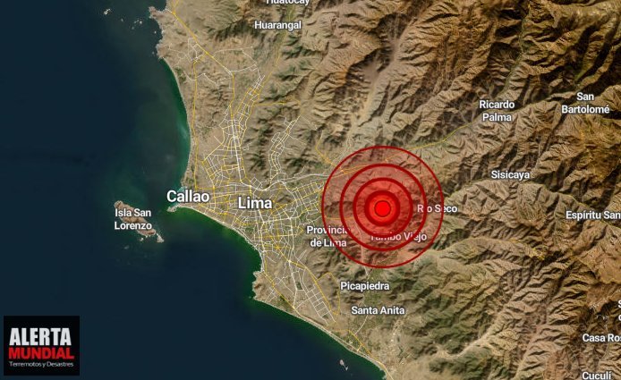 Fuerte sismo sentido en Chosica, Lima del Perú