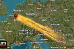 Una enorme bola de fuego ilumina severamente varios países de Europa