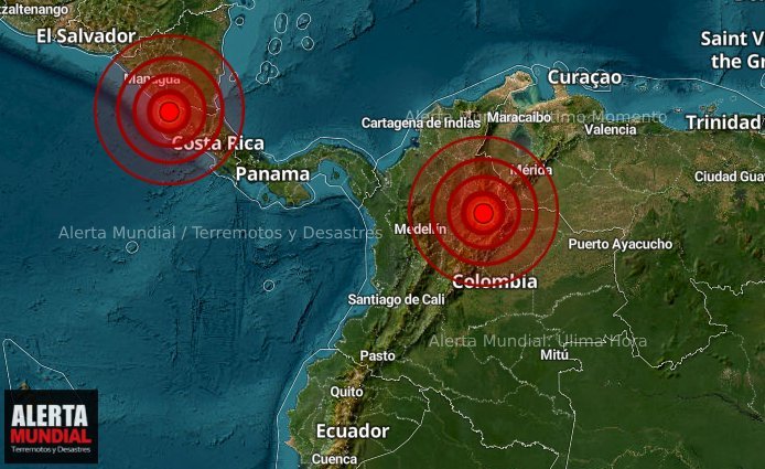 Fuerte Temblor Sacude Costa Rica y Nicaragua minutos antes en Colombia