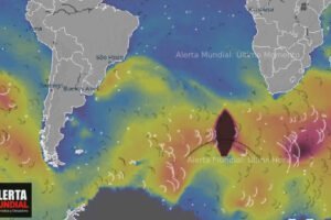 La Misteriosa Anomalía Regresa por Quinta Vez Olas Gigantes Azotan el Océano según Ventusky